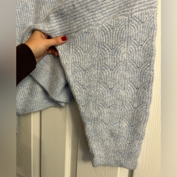 Topshop Cropped Heather Blue Sweater - Picture 2 of 4